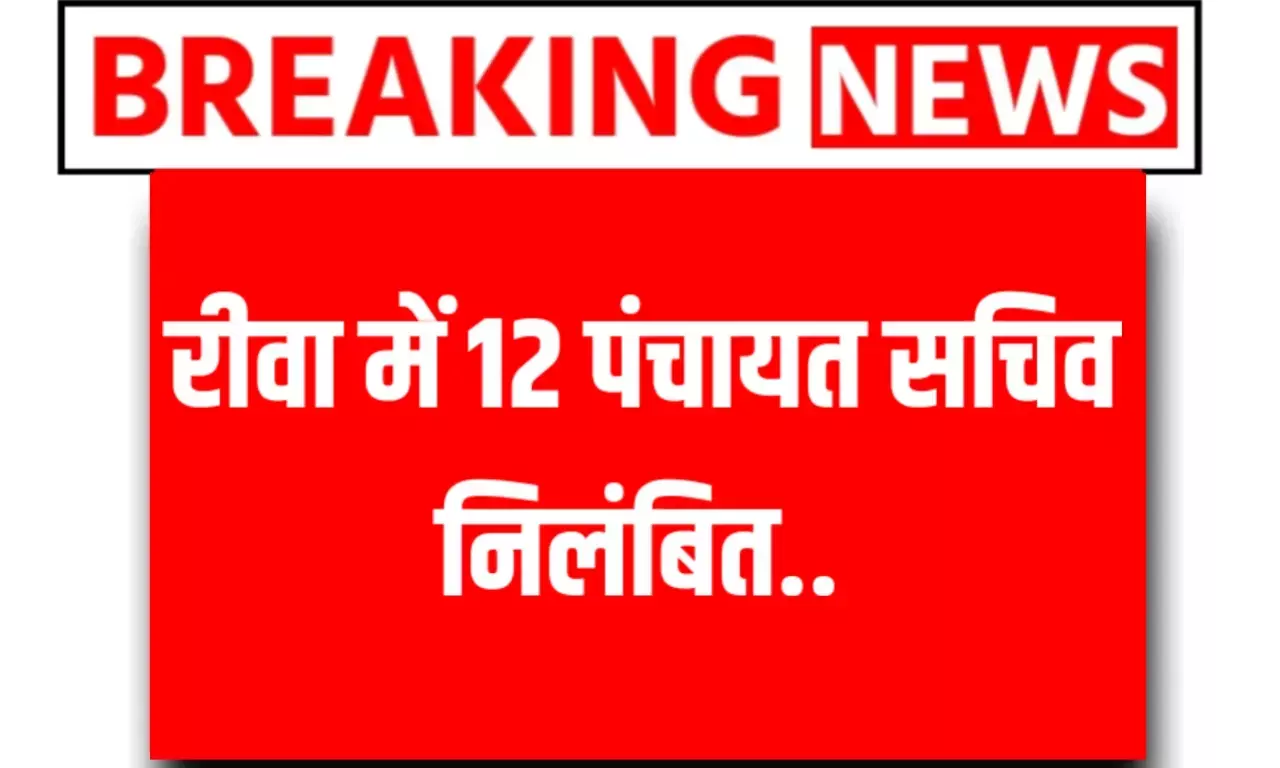 बड़ी खबर: बीते तीन दिन रीवा में 12 पंचायत सचिव हुए निलंबित, 80 से ज्यादा रोजगार सहायकों को कारण बताओ नोटिस बड़ी खबर: बीते तीन दिन रीवा में 12 पंचायत सचिव हुए निलंबित, 80 से ज्यादा रोजगार सहायकों को कारण बताओ नोटिस