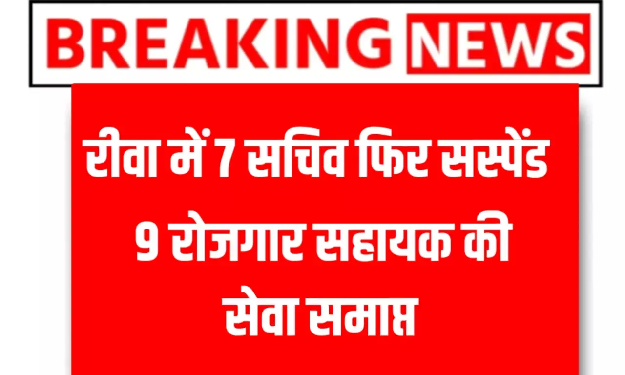 Rewa News: रीवा में फिर 7 पंचायत सचिव हुए सस्पेंड, 9 रोजगार सहायकों की सेवा समाप्त नोटिस जारी Rewa News: रीवा में फिर 7 पंचायत सचिव हुए सस्पेंड, 9 रोजगार सहायकों की सेवा समाप्त नोटिस जारी