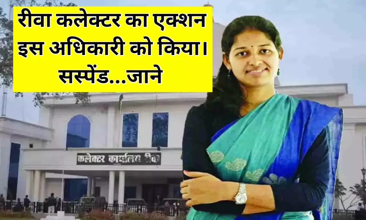 Rewa News: रीवा कलेक्टर प्रतिभा पाल का बड़ा एक्शन, यहां के इस अधिकारी को किया सस्पेंड, जाने Rewa News: रीवा कलेक्टर प्रतिभा पाल का बड़ा एक्शन, यहां के इस अधिकारी को किया सस्पेंड, जाने